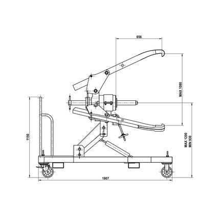 20973100 - 100T Hydraulic Puller on Trolley