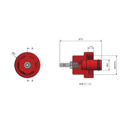 dimensional drawing of 33158100 cooling cap