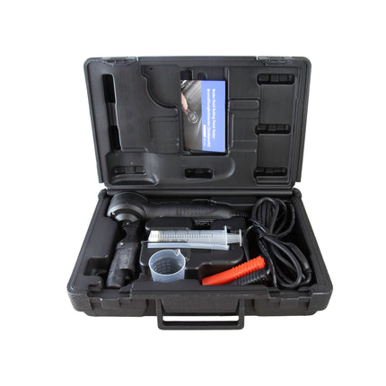 34700100 brake fluid tester in black blow moulded case with various components