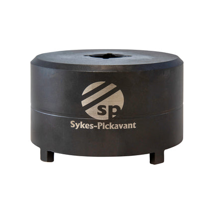 A black metal KM16 socket with the Sykes-Pickavant logo on it.