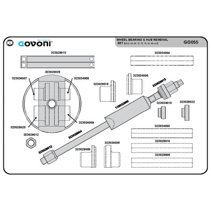 GO055 - Compact Wheel Hub / Bearing Unit Removal Kit
