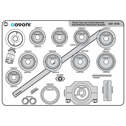 GO1310R - HGV Split Bush Master Kit C/W 12T Hyd Cylinder