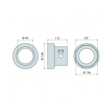 GO1329 - Hub Nut Socket - Polygonal - R.O.R