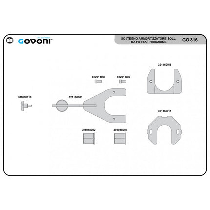 GO316 - Macpherson Strut Support for use with Transmission Jack