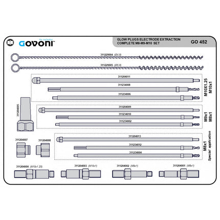 GO452 - Universal Glow Plug Tip Extraction Set - Deep Design