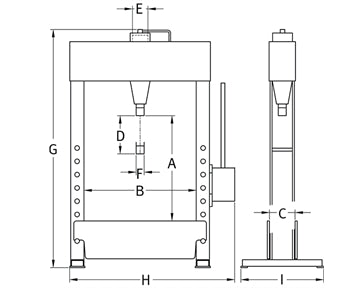 53416000 - Hydraulic Workshop Press 60 Tonne Hand/Foot Operated